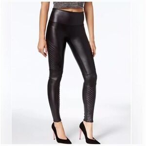 Spanx Moto Paneling Leggings Black Medium High Waist Slimming‎ Shapewear